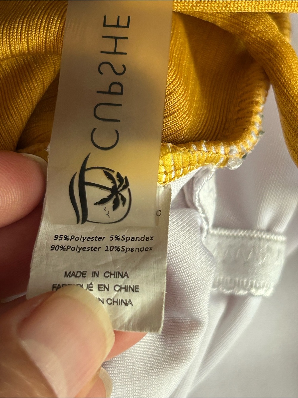 Cupshe Yellow Ruffle Ribbed One Piece Bikini Medium - Picture 2 of 9